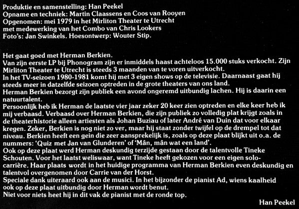 Herman Berkien : "Er Kan Gelachen Worden!" (LP)