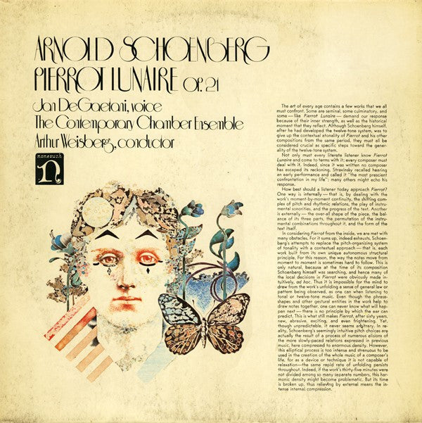 Arnold Schoenberg - Jan DeGaetani - Arthur Weisberg : Pierrot Lunaire Op.21 (LP, Album, RE)