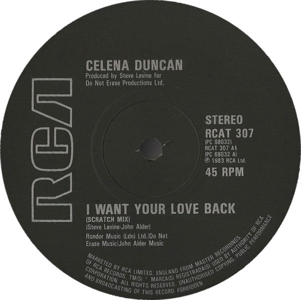 Celena Duncan : I Want Your Love Back (12")