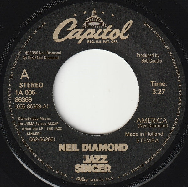 Neil Diamond : America (7", Single)
