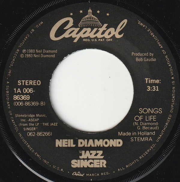 Neil Diamond : America (7", Single)