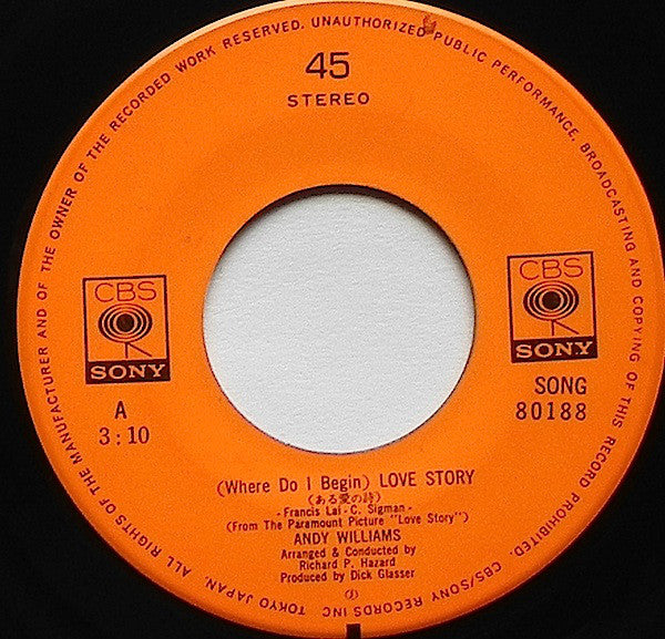 Andy Williams : Love Story (7")
