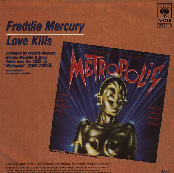 Freddie Mercury : Love Kills (7", Single)