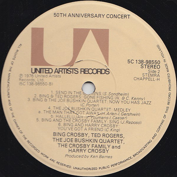 Bing Crosby : Bing Crosby Live -  London Palladium 50th Anniversary Concert (2xLP, Album)