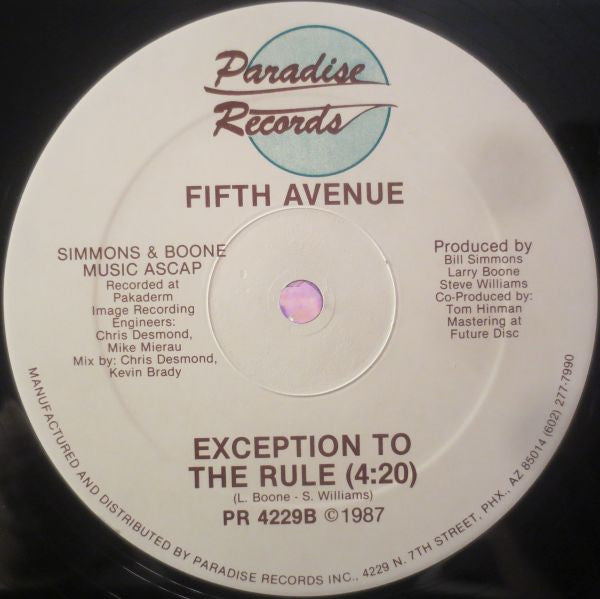 Fifth Avenue (3) : Exception To The Rule (12")