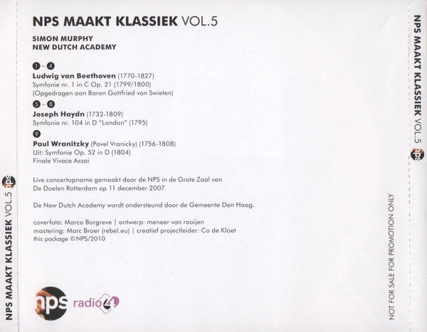 Simon Murphy (3), New Dutch Academy : NPS Maakt Klassiek Vol. 5 (CD, Comp, Promo)