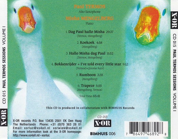 Paul Termos & Misha Mengelberg : Paul Termos Sessions Volume I (CD, Album)
