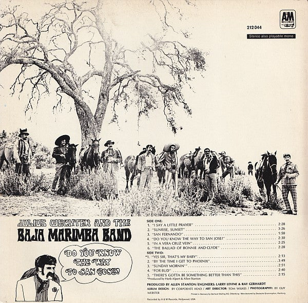 Julius Wechter And The Baja Marimba Band : Do You Know The Way To San Jose? (LP, Album)