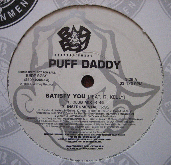 Puff Daddy : Satisfy You / Fake Thugs Dedication (12", Promo)