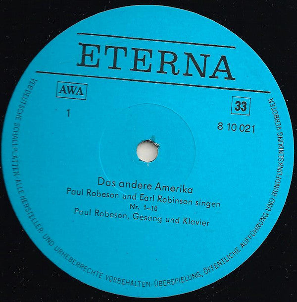 Paul Robeson, Earl Robinson : Das Andere Amerika (Paul Robeson Und Earl Robinson Singen) (LP, Album, Mono, RE)
