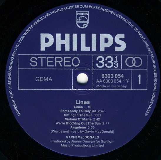 Gavin MacDonald : Lines (LP, Album)