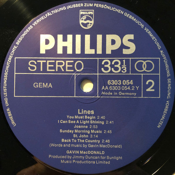 Gavin MacDonald : Lines (LP, Album)
