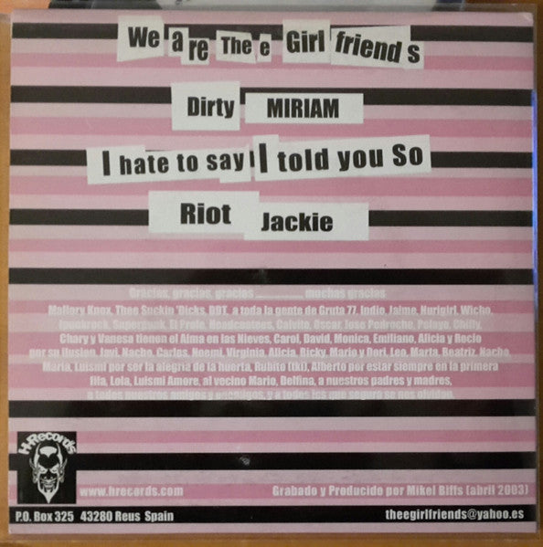 Thee Girlfriends : An Invitation To Hate The Music And Love The Make-Up (7", Pur)