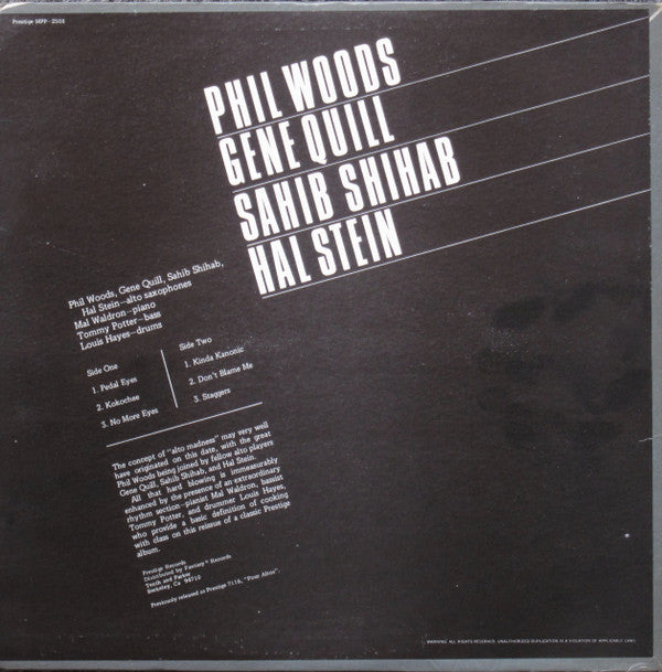 Phil Woods / Gene Quill / Sahib Shihab / Hal Stein : Four Altos (LP, Album, RE)