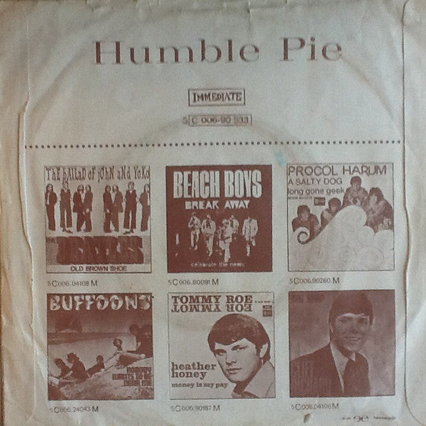 Humble Pie : Natural Born Bugie / Wrist Job (7", Single, Mono)