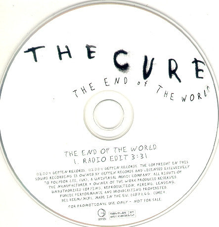 The Cure : The End Of The World (CD, Single, Promo)