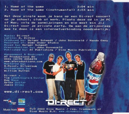 Di-Rect : Name Of The Game (CD, Single, Enh)