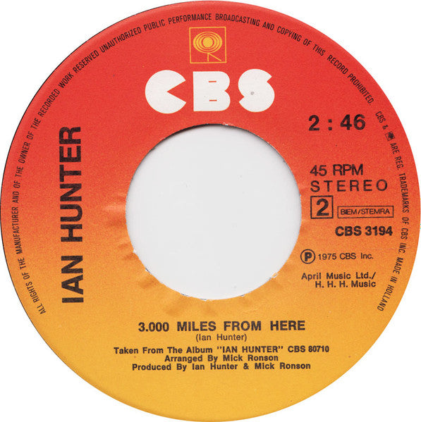 Ian Hunter : Once Bitten Twice Shy (7", Single)