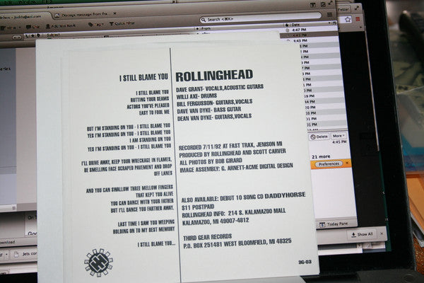 Rollinghead : Lie Down (7", Whi)