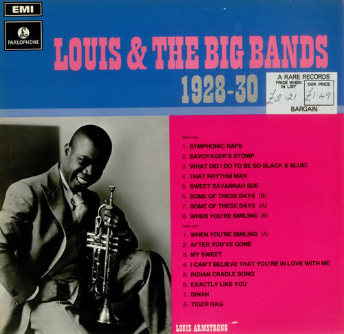 Louis Armstrong : Louis And The Big Bands 1928-30 (LP, Comp, Mono)