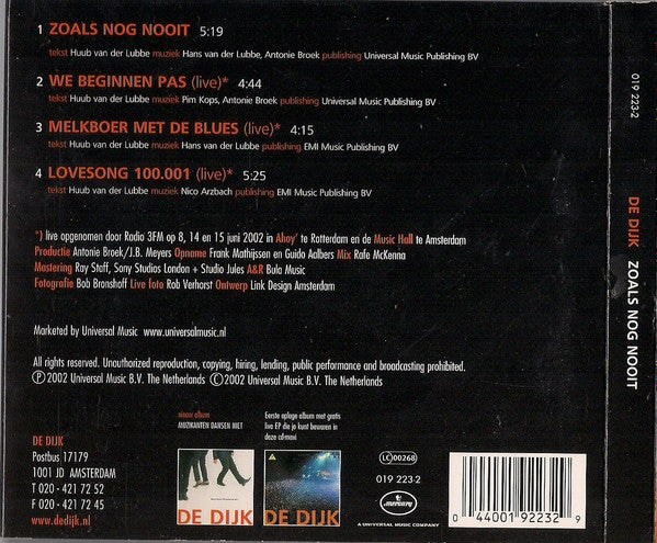 De Dijk : Zoals Nog Nooit (CD, Maxi)
