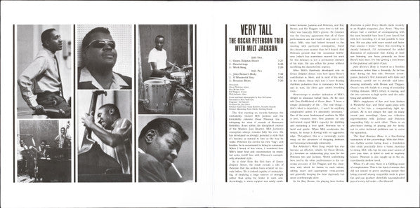 The Oscar Peterson Trio With Milt Jackson : Very Tall (LP, Album, RE, 180)