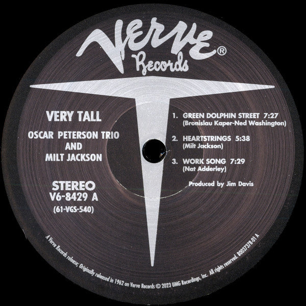 The Oscar Peterson Trio With Milt Jackson : Very Tall (LP, Album, RE, 180)
