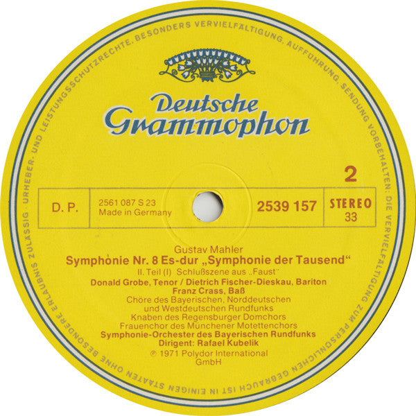 Gustav Mahler - Symphonie-Orchester Des Bayerischen Rundfunks · Rafael Kubelik : Symphonie Nr. 8 · Symphonie Nr. 10: Adagio (2xLP, Comp)