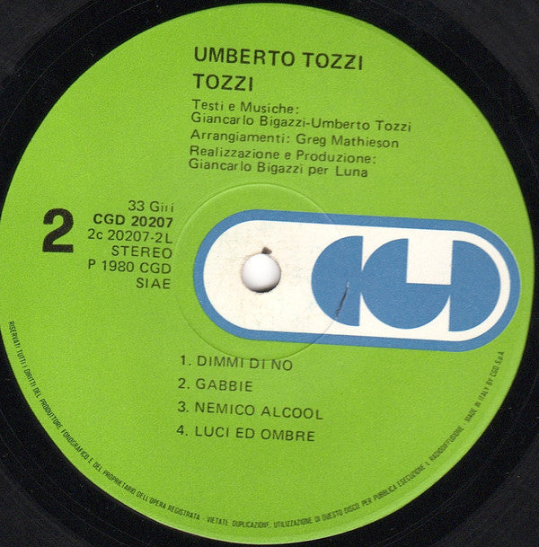 Umberto Tozzi : Tozzi (LP, Album, Gat)