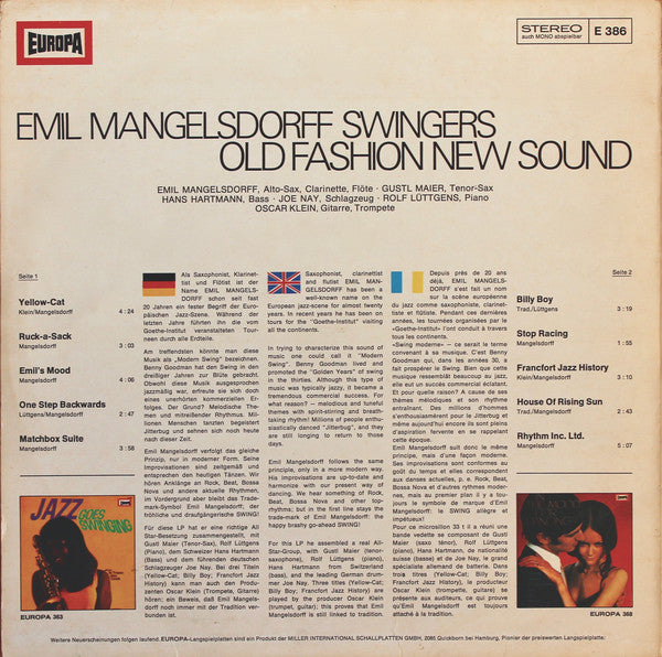 Emil Mangelsdorff Swingers : Old Fashion  New Sound (LP, Album)
