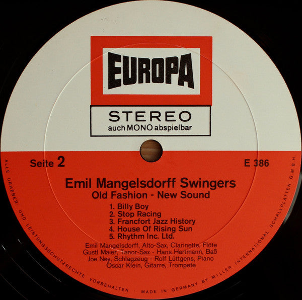 Emil Mangelsdorff Swingers : Old Fashion  New Sound (LP, Album)