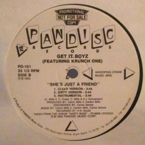 Get It Boyz (2) Featuring Krunch One : Let Me See U Pop It (12", Promo)