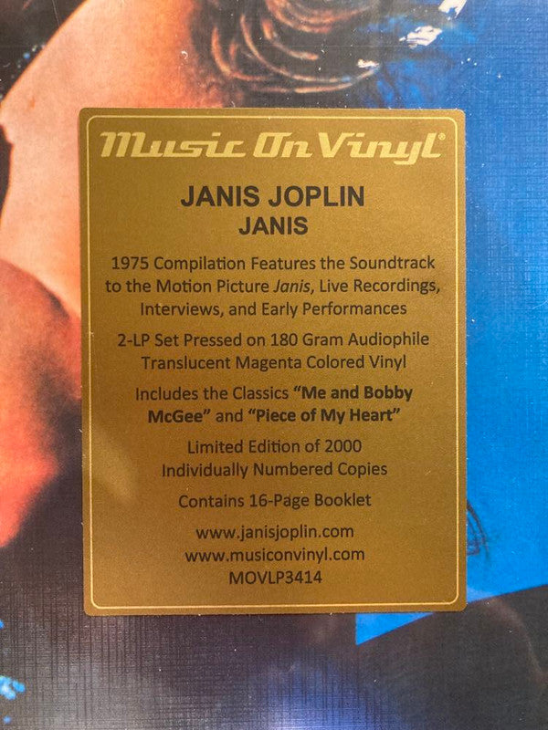 Janis Joplin : Janis (2xLP, Comp, Ltd, Num, RE, Mag)