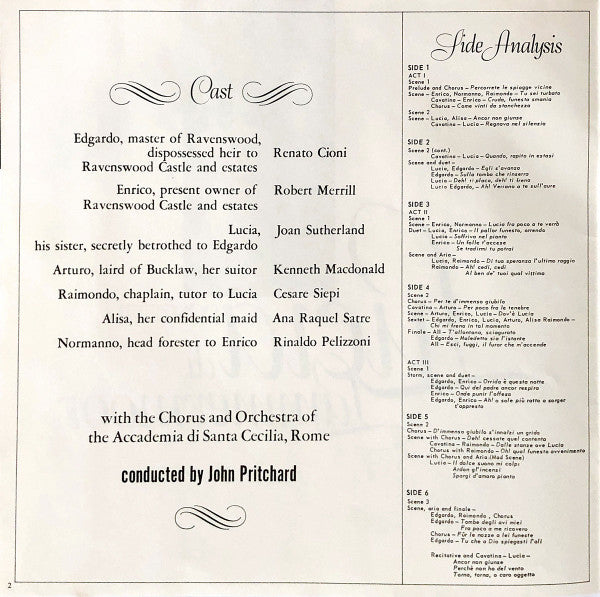 Gaetano Donizetti - Joan Sutherland, Renato Cioni, Robert Merrill, Cesare Siepi, Orchestra Dell'Accademia Nazionale di Santa Cecilia Conducted By John Pritchard : Lucia Di Lammermoor (3xLP, Album + Box)