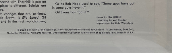 Gil Evans : Gil Evans & Ten (LP, Album, RSD, Mono, Ltd, RE, RM, 180)