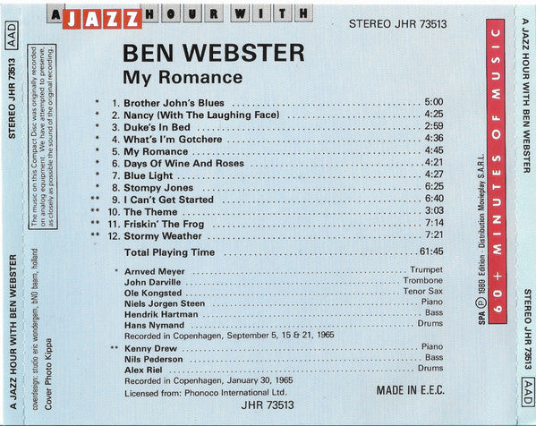 Ben Webster : My Romance (CD, Comp)