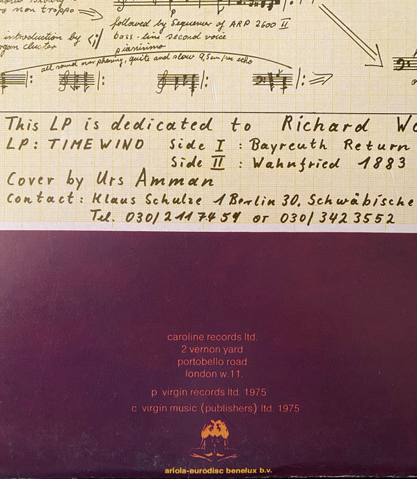 Klaus Schulze : Timewind (LP, Album, RE, Gat)