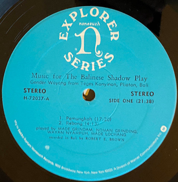 Gendèr Wayang : Music For The Balinese Shadow Play (LP, Album, RE)