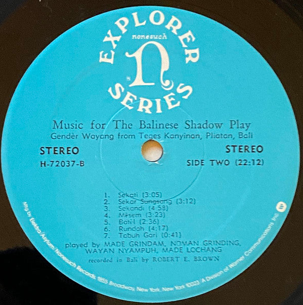 Gendèr Wayang : Music For The Balinese Shadow Play (LP, Album, RE)