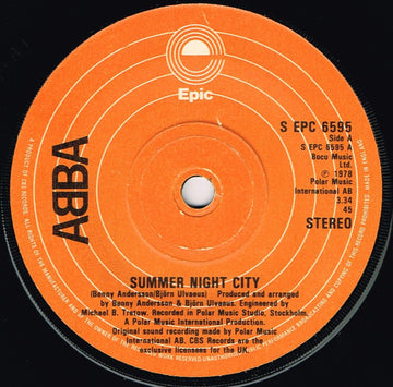 ABBA : Summer Night City (7", Single)