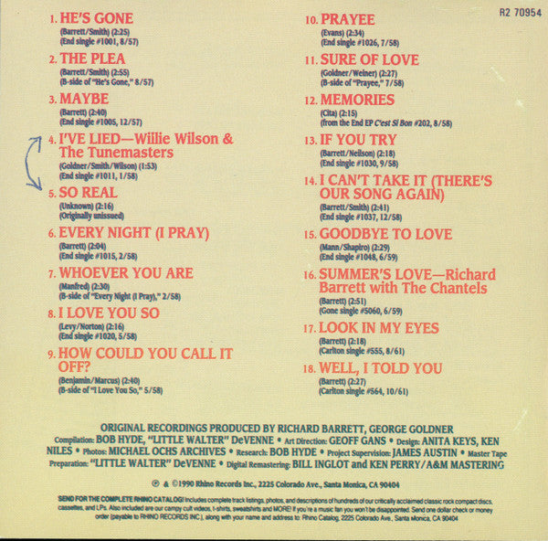 The Chantels : The Best Of (CD, Comp, Mono, RM)