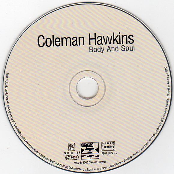 Coleman Hawkins : Body And Soul (CD, Comp, Dig)