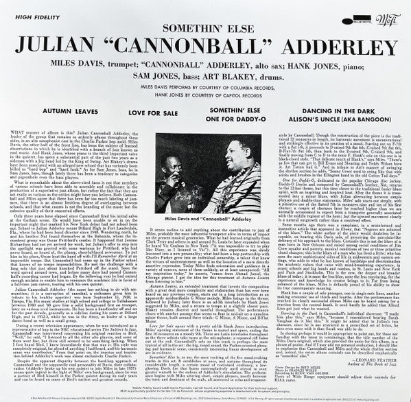 Cannonball Adderley : Somethin' Else (2xLP, Album, Ltd, Num, RE, RM, 180)
