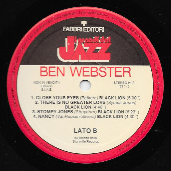 Ben Webster : Ben Webster (LP, Comp, RE)