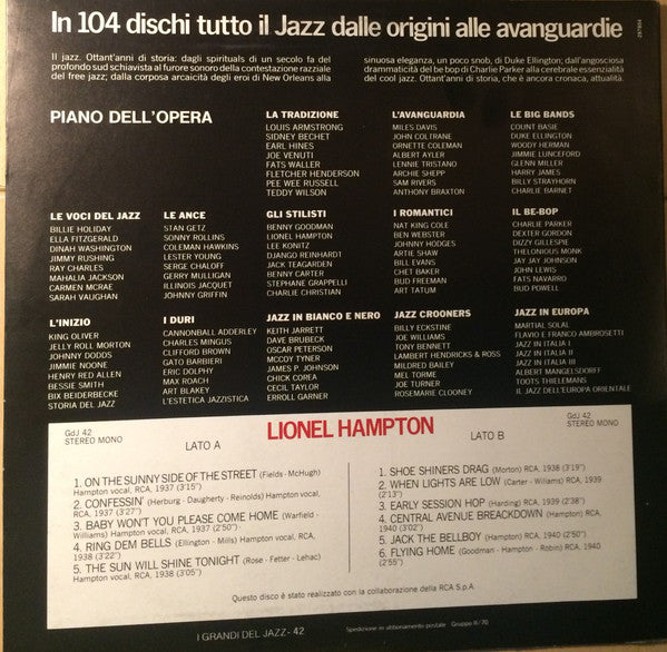 Lionel Hampton : Lionel Hampton (LP, Comp, Mono, RE)