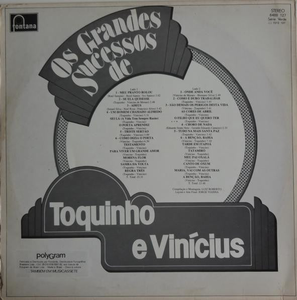Toquinho & Vinicius : Os Grandes Sucessos De Toquinho E Vinicius (LP, Comp, RE)
