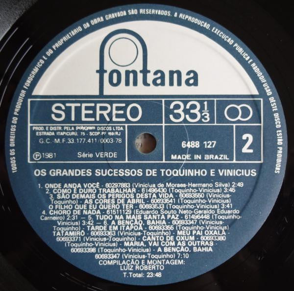 Toquinho & Vinicius : Os Grandes Sucessos De Toquinho E Vinicius (LP, Comp, RE)