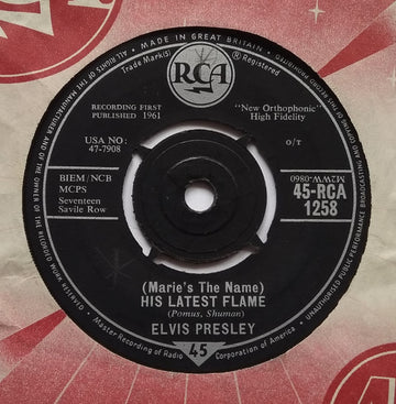 Elvis Presley : His Latest Flame / Little Sister (7", Single)