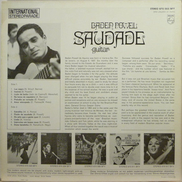 Baden Powell : Saudade (LP, Comp)