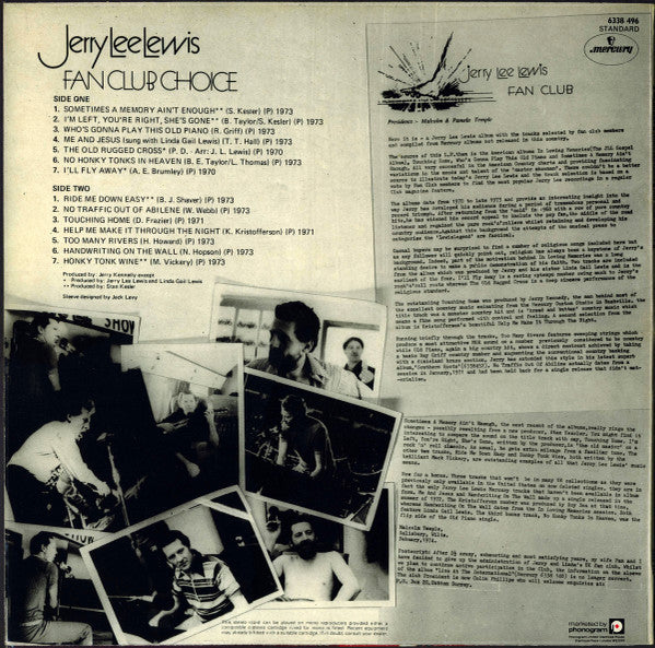 Jerry Lee Lewis : Fan Club Choice (LP, Album, Comp)